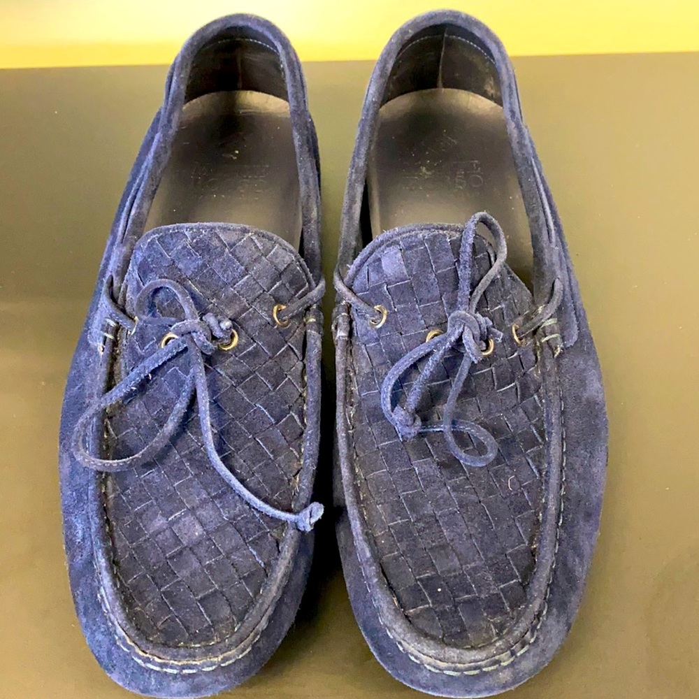 Men’s Italian Monte Rossi Navy Suede Shoes Size 13